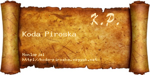 Koda Piroska névjegykártya